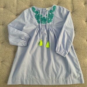 She La La girls preppy embroidered beach or pool bathing suit coverup size 6/7